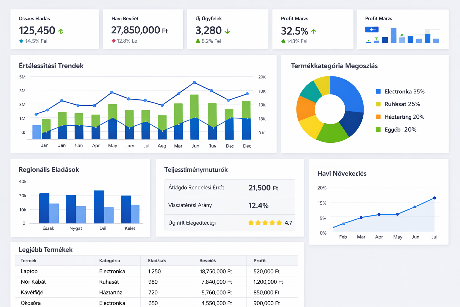 Automatizált riport dashboard